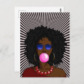 American Women Bubble Pop Art Postkarte (Vorne/Hinten)