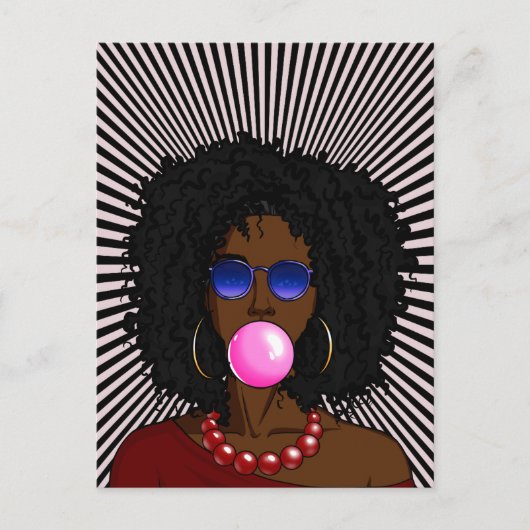 American Women Bubble Pop Art Postkarte (Vorderseite)
