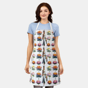 American Women with Lotus Blume Schürze