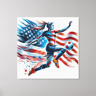 American Women's soccer. Druck auf Keilleinwand Leinwanddruck