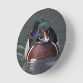 American Wood Duck Clock Runde Wanduhr (Winkel)