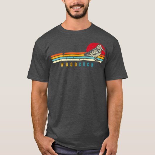 American Woodcock Bird Retro Vintag einzigartiges T-Shirt (Vorderseite)