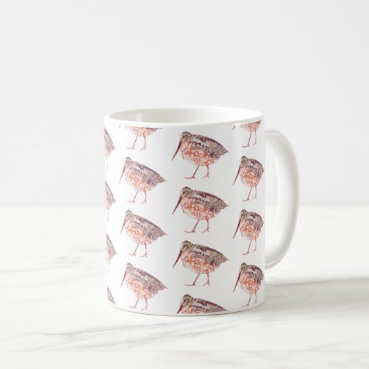 American Woodcock Pattern Kaffeetasse (VorderseiteRechts)
