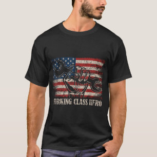 American Working Class Herodes Blue Collar US Flag T-Shirt