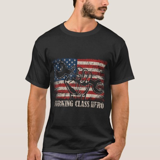 American Working Class Herodes Blue Collar US Flag T-Shirt (Vorderseite)