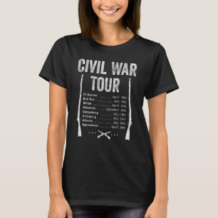 American Zivil War Tour Battle Dates Reenacation G T-Shirt