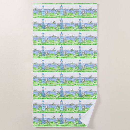 Americana 2 Leuchtturm Strandtuch (Vorderseite)