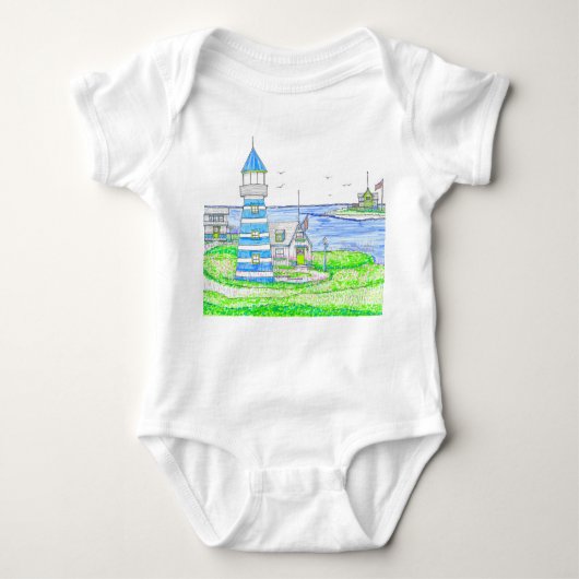 Americana 2 Lighthouse Baby One Piece Baby Strampler (Vorderseite)