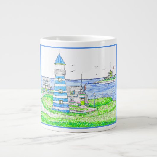 Americana 2 Lighthouse Jumbo-Tasse (Vorderseite)