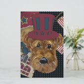 AMERICANA AIREDALE BRIEFPAPIER (Stehend Vorderseite)