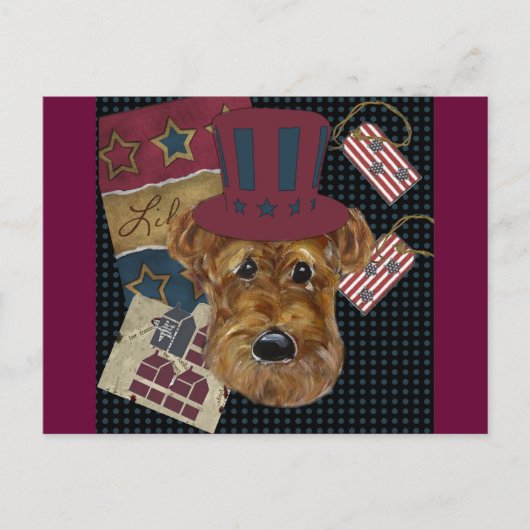 AMERICANA AIREDALE POSTKARTE (Vorderseite)