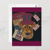 AMERICANA AIREDALE POSTKARTE (Vorne/Hinten)