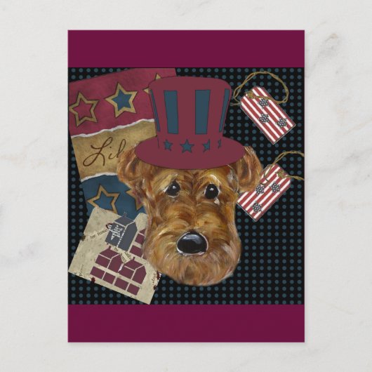 AMERICANA AIREDALE POSTKARTE (Vorderseite)