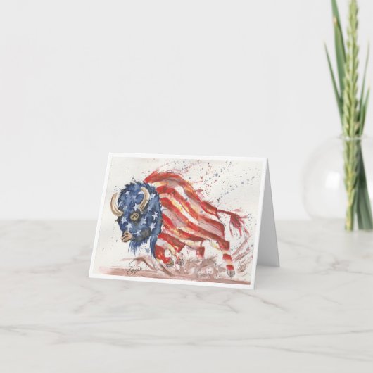 Americana Bison von Sherry Karte (Vorderseite)