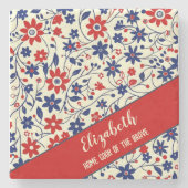 Americana-Blumengeschenk Steinuntersetzer (Vorderseite)