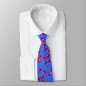 Americana Cherries Blue Background Krawatte (Gebunden)