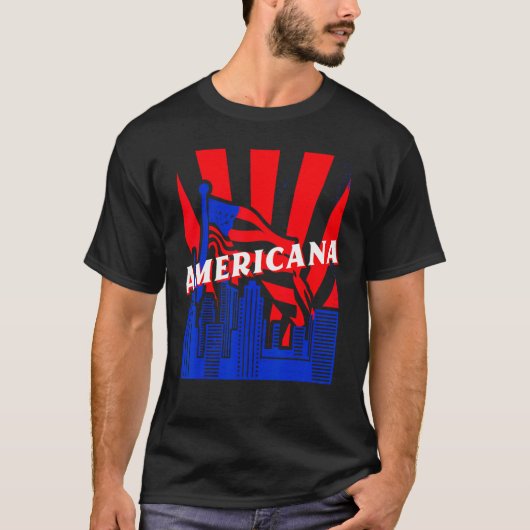 Americana, City, Flag, BJJ, Jiu-Jitsu, MMA, Fighti T-Shirt (Vorderseite)