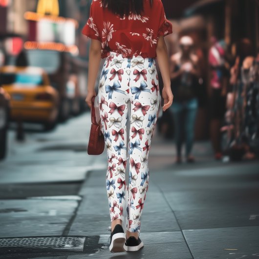 Americana Coquette Bow Leggings