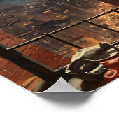 Americana Couple beobachtet Feuerwerke über Neujah Poster (Ecke)