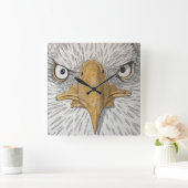 Americana Eagle Face Clock Quadratische Wanduhr (Zuhause)