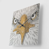 Americana Eagle Face Clock Quadratische Wanduhr (Winkel)