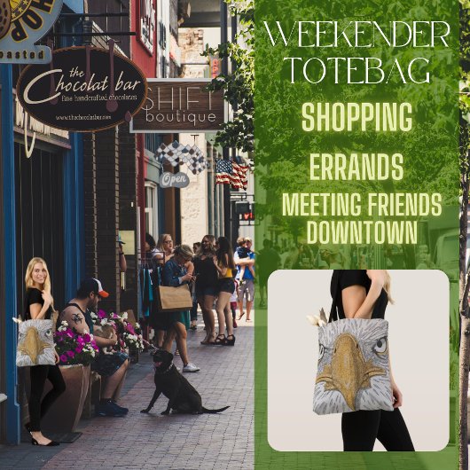 Americana Eagle Face Tote Bag Tasche