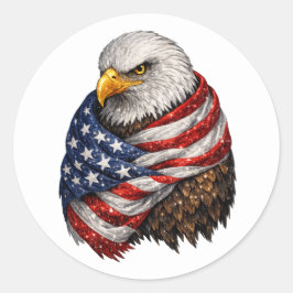 Americana Eagle Flag Runder Aufkleber