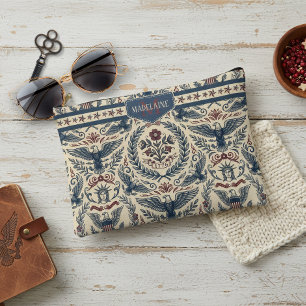 Americana Eagles Blumen Sterne und Streifen ID1298 Zubehörtasche