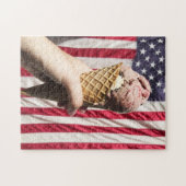 Americana - Eiscreme und -flagge Puzzle (Horizontal)