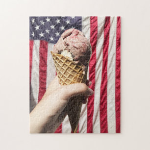 Americana - Eiscreme und -flagge Puzzle