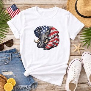 Americana-Elefantenflagge T-Shirt