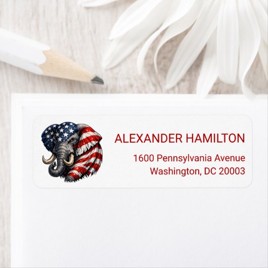 Americana Elephant Flag Return Address (Insitu)