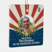 Americana Erstes Weihnachten - Geschenk der US-Bür Keramikornament (Rechts)