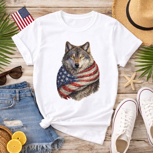 Americana Flag Wolf T-Shirt