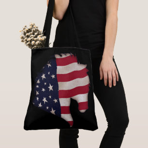 Americana-Flagge Pferdekopf-Silhouette Tasche