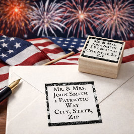 Americana-Flagge rustikale Rücksendeadresse Gummistempel