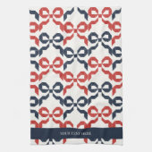 Americana-Folk-Art-Bogen-Quiltmuster Geschirrtuch (Vertikal)