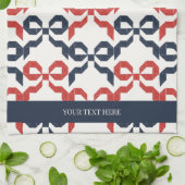 Americana Folk Art Bow Quilt Pattern Geschirrtuch (Gefaltet)