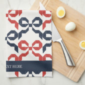 Americana Folk Art Bow Quilt Pattern Geschirrtuch (Viertel Falte)