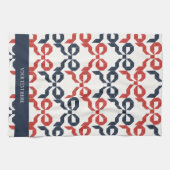 Americana Folk Art Bow Quilt Pattern Geschirrtuch (Horizontal)