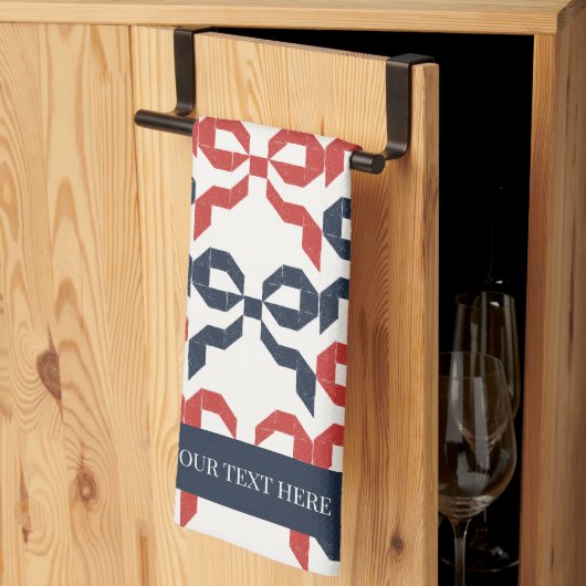 Americana Folk Art Bow Quilt Pattern Geschirrtuch (Drittel gefaltet)