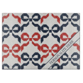 Americana Folk Art Bow Quilt Pattern Recipe Schneidebrett (Vorderseite)