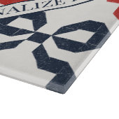 Americana Folk Art Bow Quilt Pattern Recipe Schneidebrett (Ecke)