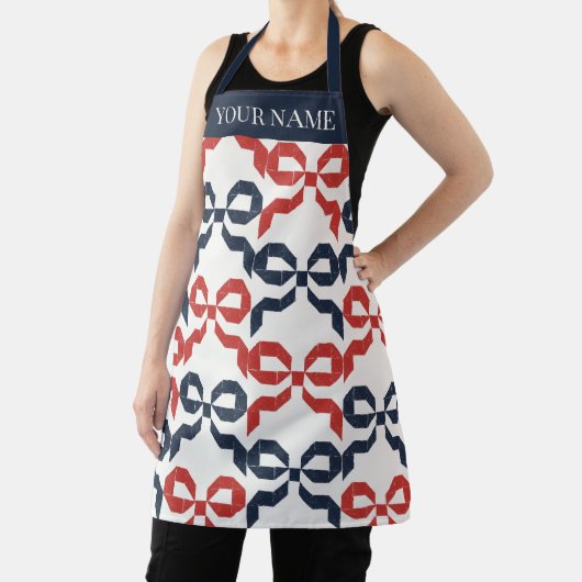 Americana Folk Art Bow Quilt Pattern Schürze (InSitu)