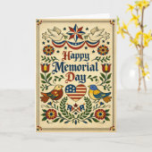 Americana Folk Art Memorial Day  Karte (Gelbe Blume)