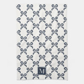 Americana Folk Art Navy Bow Quilt Pattern Geschirrtuch (Vertikal)