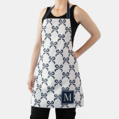 Americana Folk Art Navy Bow Quilt Pattern Schürze (InSitu)