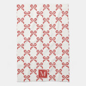 Americana Folk Art Red Bow Quilt Pattern Geschirrtuch (Vertikal)