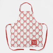 Americana Folk Art Red Bow Quilt Pattern Schürze (Vorderseite)