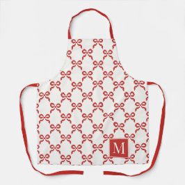 Americana Folk Art Red Bow Quilt Pattern Schürze